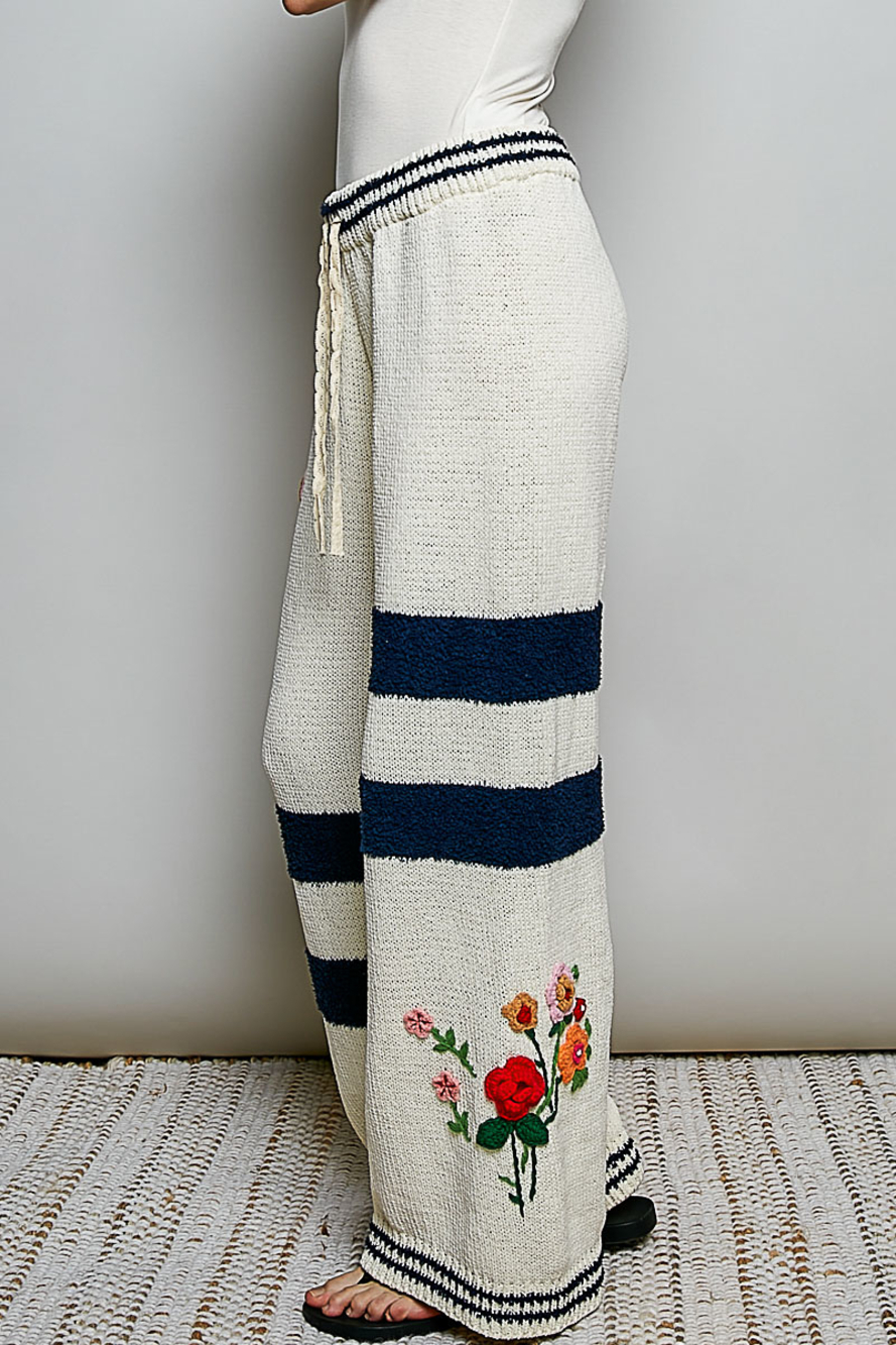 P1 | Pol Chenille Sweater Pants & Zip Hoodie Set | Floral Crochet | Sizes S-L - Picture 4 of 10